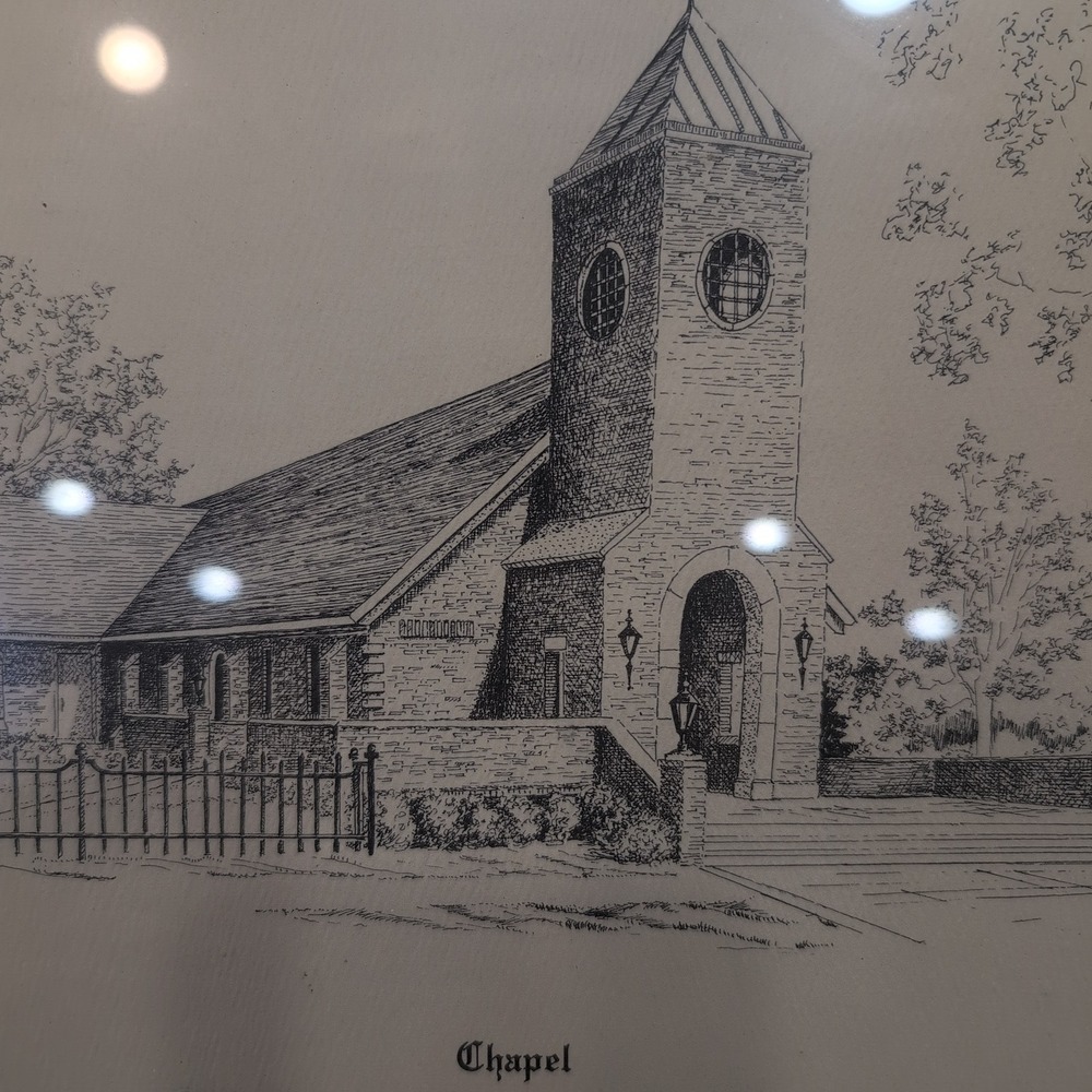 Alabama Institute for Deaf and Blind Chapel Art Print 1985 Wm Elliott‎ Framed - Picture 3 of 5